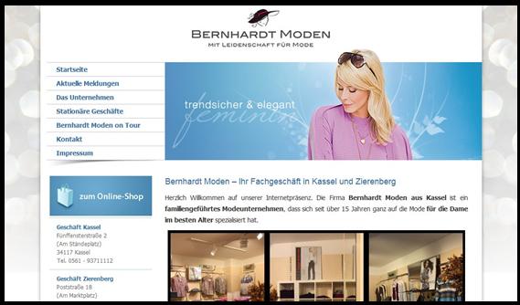 die Unternehmensseite von Bernhardt Moden