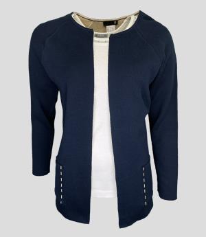 rabe strickjacke blau